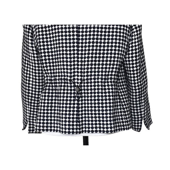 B8 Auth AKRIS PUNTO Nvy/Blk & White Tweed Zip & Snap Front Blazer Jacket Size 14 - Picture 5 of 10